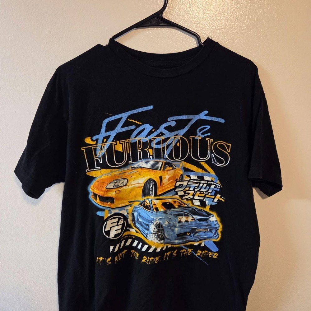 Fast & Furious Graphic T-Shirt Mens Large Black Movie Promo Car Supra Skyline